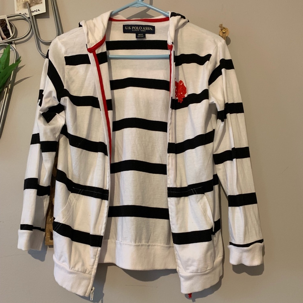 Polo Striped Zipper Jacket Hoodie